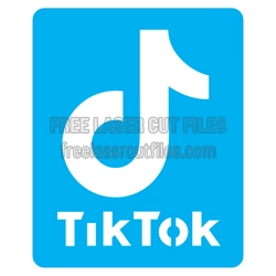 TikTok Logo Stencil SVG DXF for Laser Cutting
