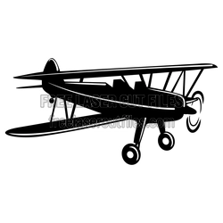 Vintage Biplane Airplane Silhouette Ready to Cut File
