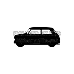 Classic Compact Car Silhouette Template for Laser Cutting