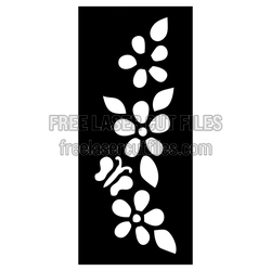 Decorative Floral Panel Pattern for Laser Cutting