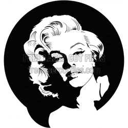 Marilyn Monroe Portrait Stencil Template for Laser Cutting
