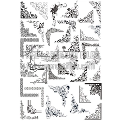 Ornamental Corner Flourish Template for Laser Crafts