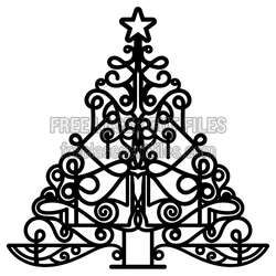 Ornate Christmas Tree Laser Cut Design Ready to Cut