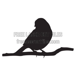 Perched Bird Silhouette Laser Cut File, Ready to Cut