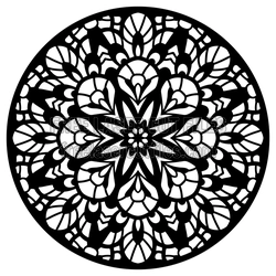Round Floral Mandala Pattern, Laser Ready Cut File