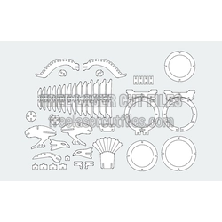 Buildable 3D Eagle Puzzle Template for Laser Cutting