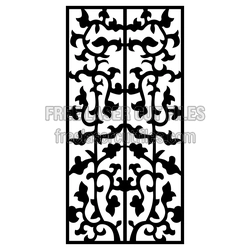 Decorative Floral Screen Door Pattern, Laser Cut File