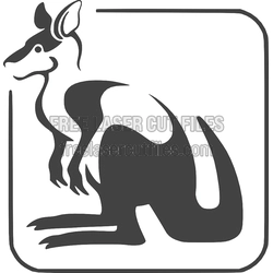 Kangaroo Logo Template for Laser Cutting