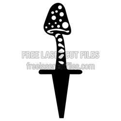 Mushroom Garden Stake Laser Cut Design, Ready to Cut