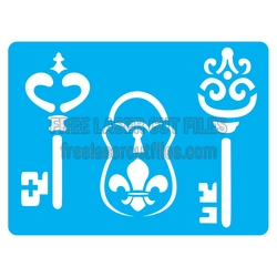 Ornate Key Stencil Set for Laser Cutting