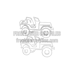 Truck Silhouette Template for Laser Cutting
