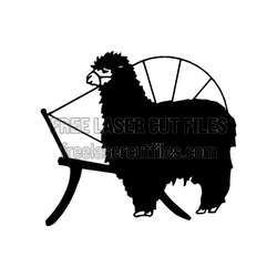 Alpaca Silhouette Template for Laser Cutting