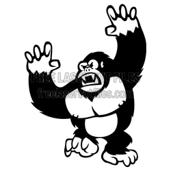 Angry Gorilla Cartoon Silhouette Free Laser Cut File