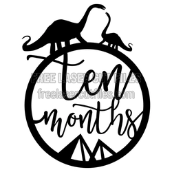 Baby Milestone Dinosaur "11 Months" Laser Cut Template