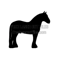 Clydesdale Horse Silhouette Template for Laser Cutting