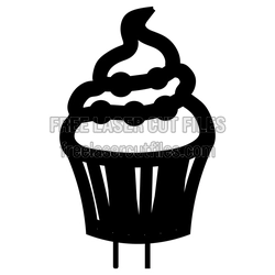 Cupcake Clipart Laser Cut Design, Ready to Cut File