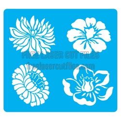 Floral Stencil Set for Laser Cutting - Ready to Cut Flowers