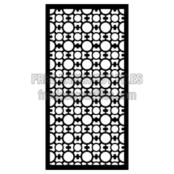 Geometric Circle Lattice Door Screen Pattern, Laser Ready