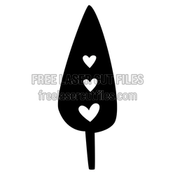 Heart Pattern Tree Leaf Laser Cut File, Ready to Cut