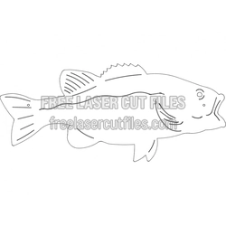 Large Fish Silhouette Template for Laser Cutting