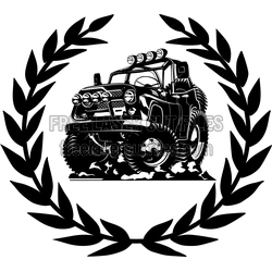 Off-Road Vehicle Silhouette Template for Laser Cutting