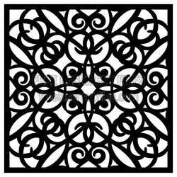 Ornamental Floral Panel Design for Laser Cutting