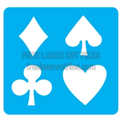 Playing Card Suit Stencil Set for Laser Cutting