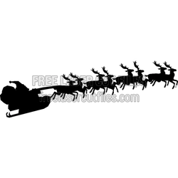 Santa & Reindeer Holiday Cut Template for Laser Cutting