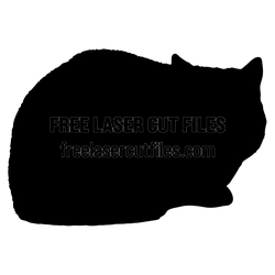 Sleeping Cat Silhouette Laser Cut File, Free Ready to Cut