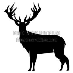 Standing Deer Silhouette Laser Cut File, Ready to Cut