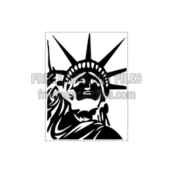 Statue of Liberty Silhouette Template for Laser Cutting
