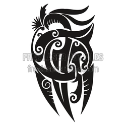 Tribal Phoenix Flame Emblem Laser Cut File