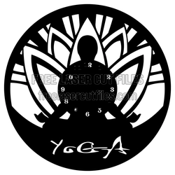 Yoga Wall Clock Design, Laser Ready Free DXF Download