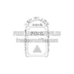 Billiards Trophy Design Template for Laser Cutting