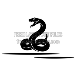Coiled Snake Silhouette Laser Cut Clipart Design