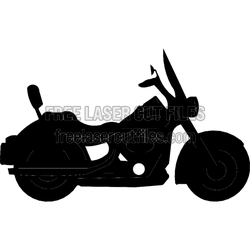 Cruiser Motorcycle Silhouette Template for Laser Cutting