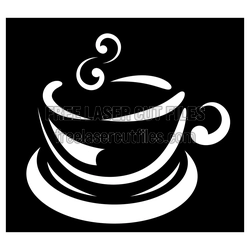 Decorative Coffee Cup Sign for Laser Cutting