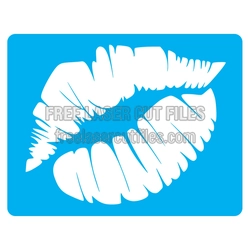 Funky Lips Stencil Laser Cut File, Ready to Cut Design