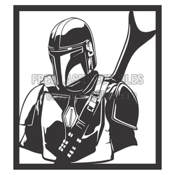 Mandalorian Helmet Laser Cut Wall Art, Ready to Cut