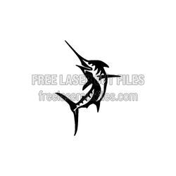 Marlin Fish Silhouette Template for Laser Cutting