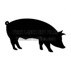 Pig Silhouette Cutting Template for Laser Crafts