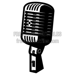 Retro Microphone Clipart Laser Cut File, Ready to Cut