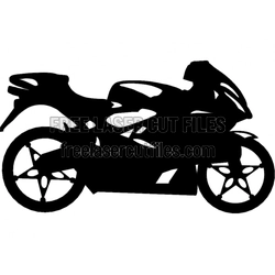 Sport Bike Silhouette Template for Laser Cutting