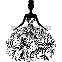 Woman Silhouette Cutout Template for Laser Cutting