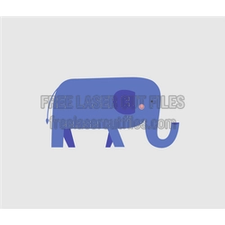Elephant Silhouette Template for Laser Cutting