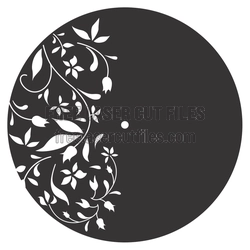 Floral Round Wall Clock Design, Laser Ready Cut File