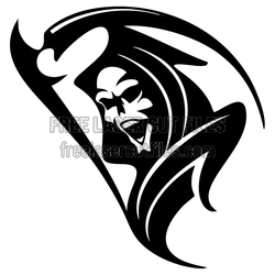 Grim Reaper Skull Clipart Design for Laser Cutting