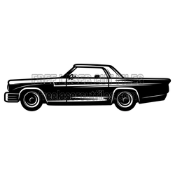 Retro Classic Car Silhouette Laser Cut Clipart Design