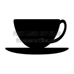 Tea Cup Laser-Cut Template for Crafts and Cutouts