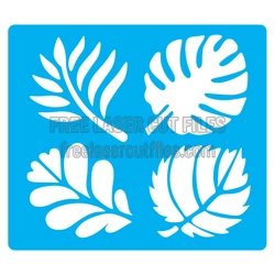 Tropical Leaf Stencil Set for Laser Cutting